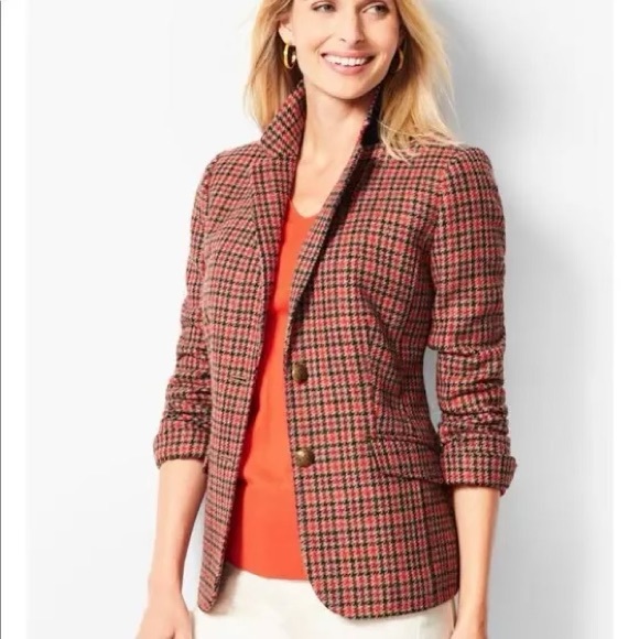Talbots‎ Aberdeen Houndstooth Blazer Petite - Picture 1 of 12